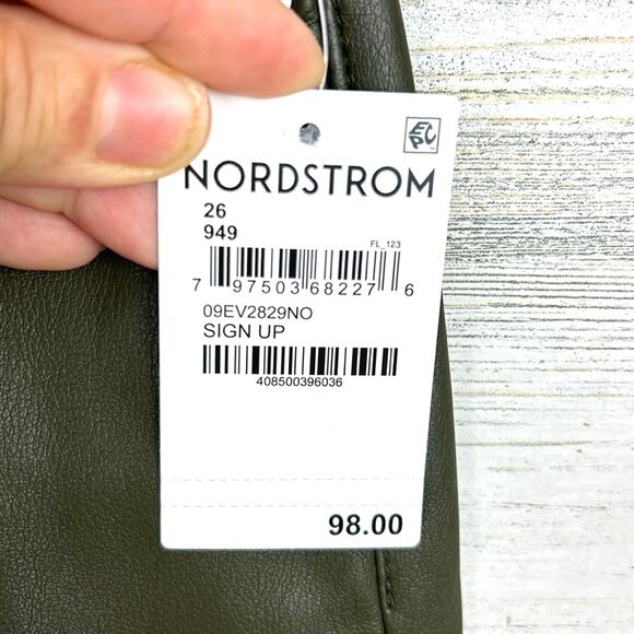 Blank NYC Franklin Womens 26 High Waist Wide Leg Green Vegan Leather Pants NEW - Picture 6 of 11